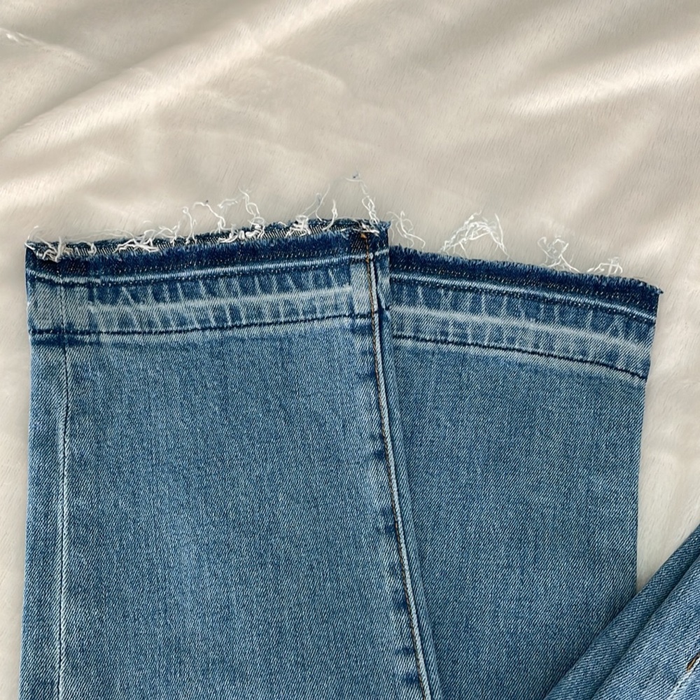 Jonathan Simkhai | High Rise Straight Leg White and Blue Dipped Jeans NWT - Picture 15 of 16